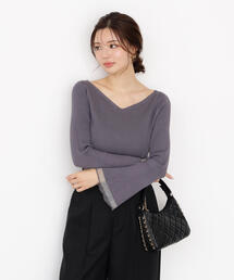 PROPORTION BODY DRESSING | ＜ハンドウォッシャブル＞ハートネック部分シアースリーブニット / 1215270922(ニット/セーター)