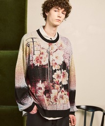 MAISON SPECIAL(]XyV)́sUNISEXtPrime-Over Contemporary Art Short Sleeve Crew Neck Knit Pullover/vCI[o[Re|[A[gV[gX[uN[lbNjbgvI[o[yMAISON SPECIAL/]XyVz(jbg/Z[^[)
