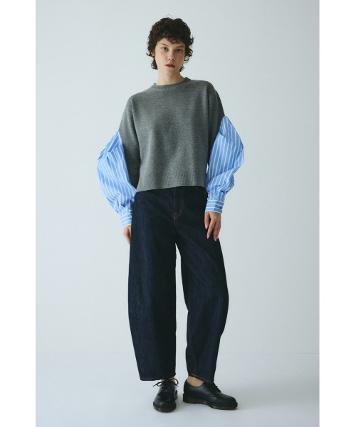 HeRIN.CYE(ヘリンドットサイ)の「Docking knit tops ドッキングニットトップス(ニット/セーター・レディース・グレー/ベージュ/ブラック・FREE)」の12枚目の写真