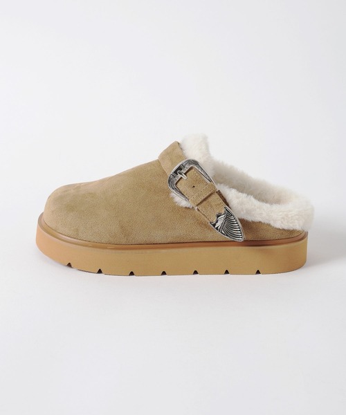 BAYFLOW（ベイフロー）の「[2WAYで履ける]バックルファークロッグ（スリッポン・レディース・ブラック/ベージュ・MEDIUM/LARGE）」の7枚目の写真