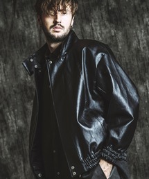 NO ID. | 【NO ID.】Synthetic Leather Big Track Blouson / シンセティック レザー ビッグ トラック ブルゾン(ブルゾン)