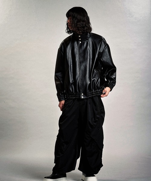 NO ID.（ノーアイディ）の「【NO ID.】Synthetic Leather Big Track Blouson / シンセティック レザー ビッグ トラック ブルゾン（ブルゾン・メンズ・ブラック・ONE SIZE）」の17枚目の写真