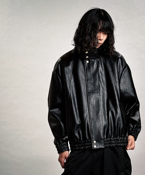 NO ID.（ノーアイディ）の「【NO ID.】Synthetic Leather Big Track Blouson / シンセティック レザー ビッグ トラック ブルゾン（ブルゾン・メンズ・ブラック・ONE SIZE）」の18枚目の写真