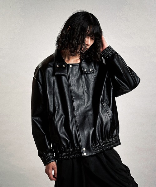 NO ID.（ノーアイディ）の「【NO ID.】Synthetic Leather Big Track Blouson / シンセティック レザー ビッグ トラック ブルゾン（ブルゾン・メンズ・ブラック・ONE SIZE）」の10枚目の写真