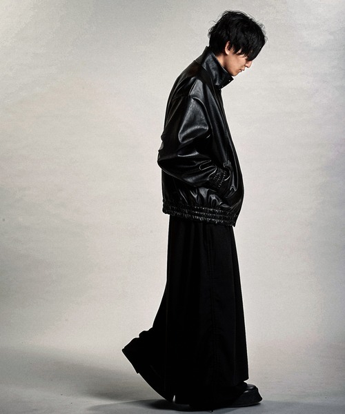NO ID.（ノーアイディ）の「【NO ID.】Synthetic Leather Big Track Blouson / シンセティック レザー ビッグ トラック ブルゾン（ブルゾン・メンズ・ブラック・ONE SIZE）」の7枚目の写真