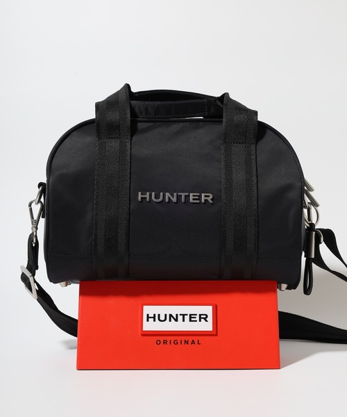 HUNTER（ハンター）の「HUNTER PREMIUM NYLON BARREL BAG プレミアム ナイロン バレルバッグ（ハンドバッグ・レディース・ブラック/ラベンダー・FREE）」の2枚目の写真