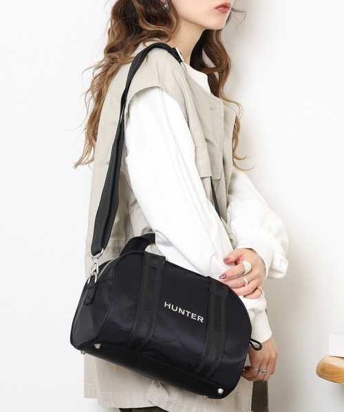 HUNTER（ハンター）の「HUNTER PREMIUM NYLON BARREL BAG プレミアム ナイロン バレルバッグ（ハンドバッグ・レディース・ブラック/ラベンダー・FREE）」の19枚目の写真