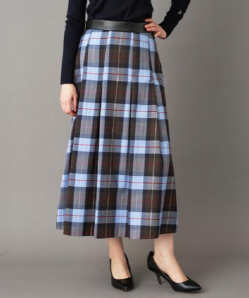 DRESSTERIOR（ドレステリア）の「チェックタックソフトプリーツスカート（スカート・レディース・ワイン系1/キャメル・38/36/34/40）」の2枚目の写真