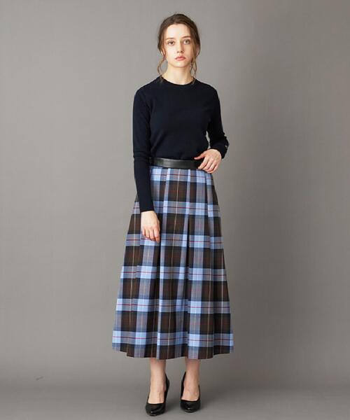 DRESSTERIOR（ドレステリア）の「チェックタックソフトプリーツスカート（スカート・レディース・ワイン系1/キャメル・38/36/34/40）」の22枚目の写真