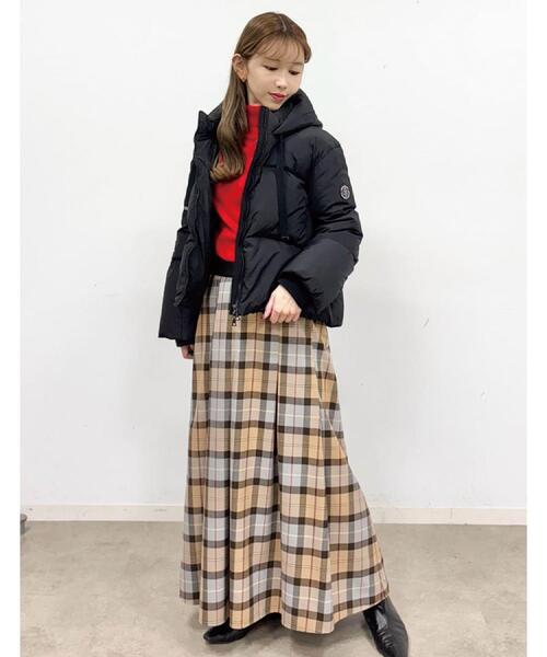 DRESSTERIOR（ドレステリア）の「チェックタックソフトプリーツスカート（スカート・レディース・ワイン系1/キャメル・38/36/34/40）」の19枚目の写真