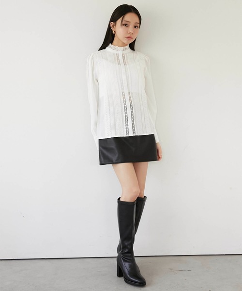 Luan(ルアン)の「【Luan】STRETCH LEATHER LONG BOOTS/ストレッチレザーロングブーツ(ブーツ・レディース・ブラック/ブラウン・23/22/21)」の8枚目の写真