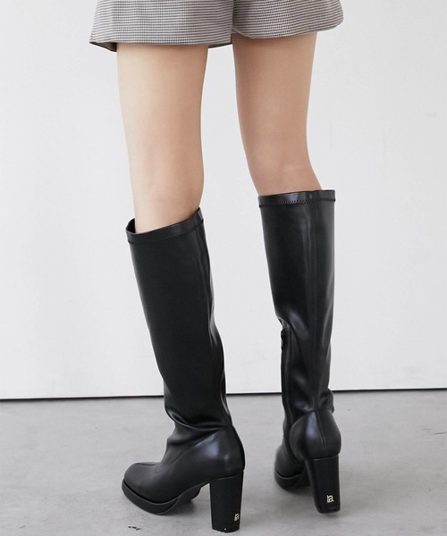 Luan(ルアン)の「【Luan】STRETCH LEATHER LONG BOOTS/ストレッチレザーロングブーツ(ブーツ・レディース・ブラック/ブラウン・23/22/21)」の11枚目の写真