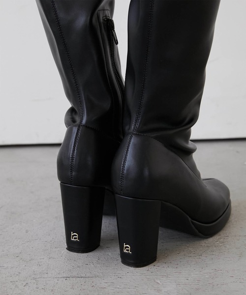 Luan(ルアン)の「【Luan】STRETCH LEATHER LONG BOOTS/ストレッチレザーロングブーツ(ブーツ・レディース・ブラック/ブラウン・23/22/21)」の10枚目の写真