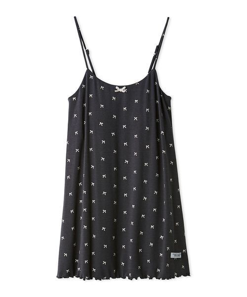 セール】針抜きリボン柄カップインキャミソール（ルームウェア