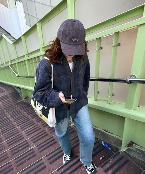 Dickies（ディッキーズ）の「Dickies ディッキーズ フェイクスエードロゴキャップ（キャップ・レディース・ブラック/サックスブルー/アイボリー・FREE）」の8枚目の写真