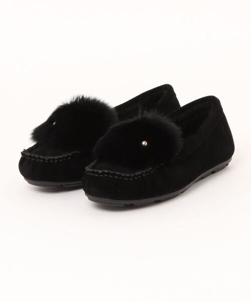 MACKINTOSH PHILOSOPHY（ﾏｯｷﾝﾄｯｼｭ ﾌｨﾛｿﾌｨｰ）の「ファーモチーフボアモカシン（モカシン/デッキシューズ・レディース・ブラック/グレー・22.0cm/22.5cm/23.0cm/23.5cm/24.0cm/24.5cm）」の2枚目の写真