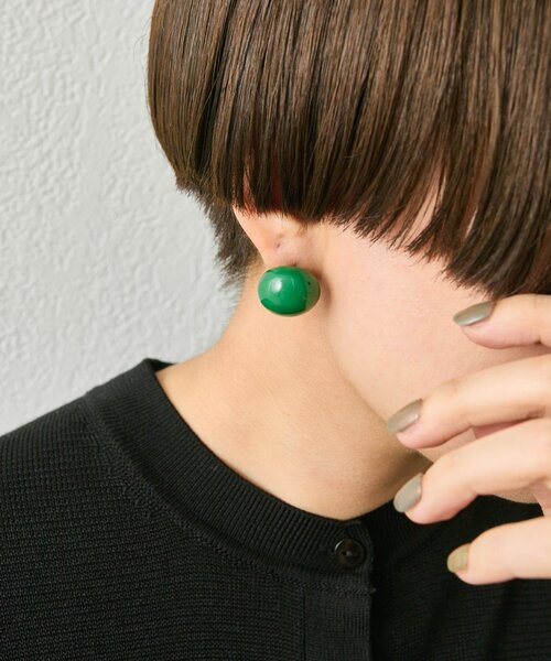 ear PAPILLONNER(イアパピヨネ)の「アメ玉樹脂ピアス(ピアス(両耳用)・レディース・ダークグリーン/ブラウン/アイボリー・FREE)」の13枚目の写真