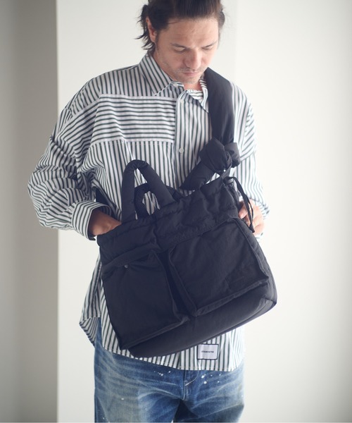 ADAM PATEK(アダムパテック)の「ADAMPATEK/padding helmet bag/中綿ヘルメットバッグ/(AP2529001)(ショルダーバッグ・レディース・ブラック/グレー・FREE)」の6枚目の写真