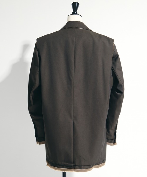 Maison MIHARA YASUHIRO（メゾンミハラヤスヒロ）の「【MIHARA YASUHIRO/ミハラヤスヒロ】DRY WOOL JACKET/ドライウールジャケット（テーラードジャケット・レディース・カーキ/ブラック・36/38）」の5枚目の写真
