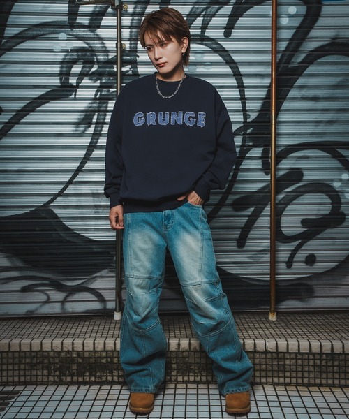 improves（インプローブス）の「CVC半起毛スウェット ロゴ刺しゅう 長袖 トレーナー（スウェット・メンズ・グレー/ブラック/ネイビー・LARGE/MEDIUM）」の4枚目の写真