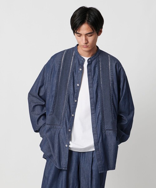 Pheeta（フィータ）の「【別注】＜Pheeta＞Trinity ロングスリーブ シャツMENS/014CUN-UAMens3D（シャツ/ブラウス・メンズ・ネイビー・2/1）」の2枚目の写真