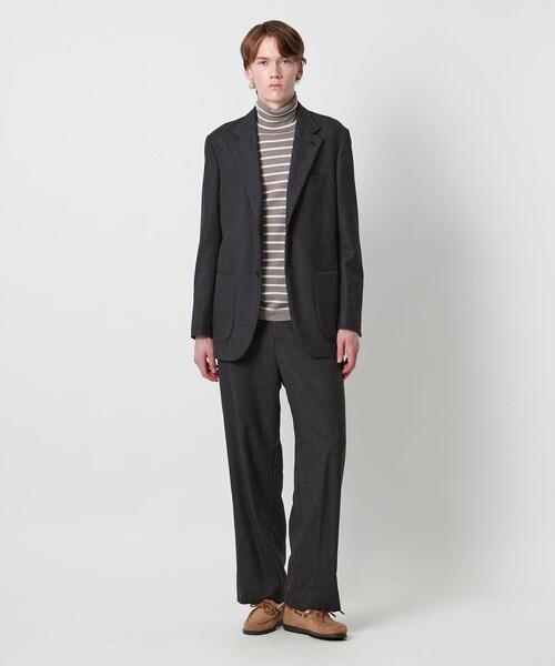 District（ディストリクト）の「＜District＞ウールギャバジン ウォッシュド ワイドノープリーツパンツ（スラックス・メンズ・ブラック/ダークグレー・XL/S/M/L）」の7枚目の写真