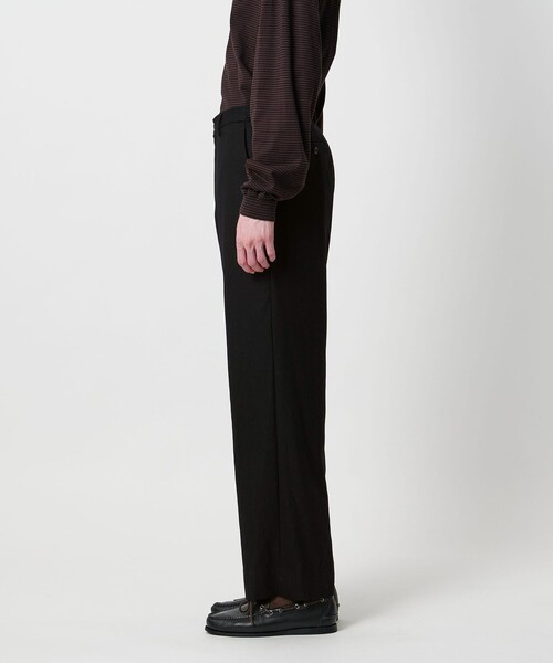 District（ディストリクト）の「＜District＞ウールギャバジン ウォッシュド ワイドノープリーツパンツ（スラックス・メンズ・ブラック/ダークグレー・XL/S/M/L）」の3枚目の写真