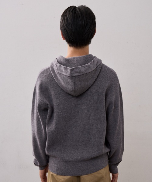 THE CLE（ザクレ）の「DOUBLE ZIP KNIT HOODIE（ニット/セーター・メンズ・グレー/ブラック・1/2）」の7枚目の写真