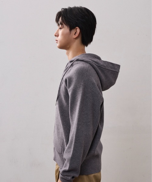 THE CLE（ザクレ）の「DOUBLE ZIP KNIT HOODIE（ニット/セーター・メンズ・グレー/ブラック・1/2）」の12枚目の写真