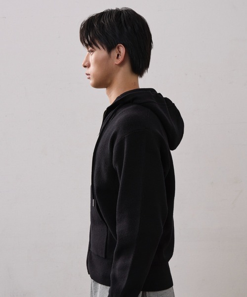 THE CLE（ザクレ）の「DOUBLE ZIP KNIT HOODIE（ニット/セーター・メンズ・グレー/ブラック・1/2）」の14枚目の写真