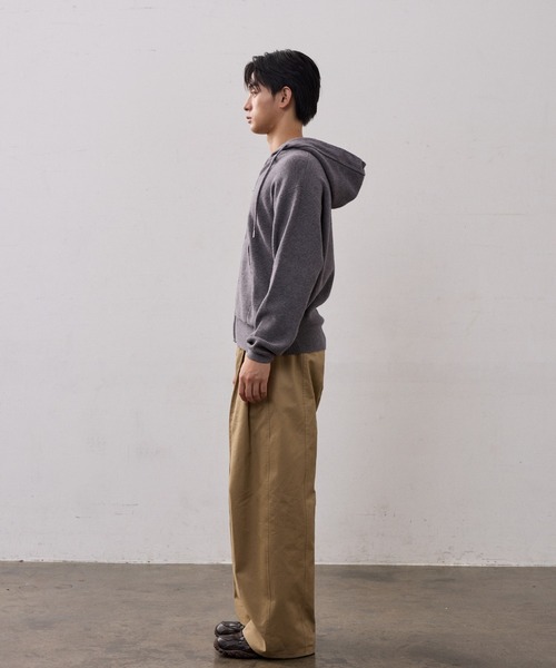 THE CLE（ザクレ）の「DOUBLE ZIP KNIT HOODIE（ニット/セーター・メンズ・グレー/ブラック・1/2）」の5枚目の写真