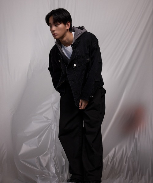 THE CLE（ザクレ）の「DOUBLE ZIP KNIT HOODIE / ダブルジップニットフーディー【ダブルジップ】【フード】 ニットパーカー カーディガン トップス メンズ（ニット/セーター・メンズ・グレー/ブラック・1/2）」の19枚目の写真
