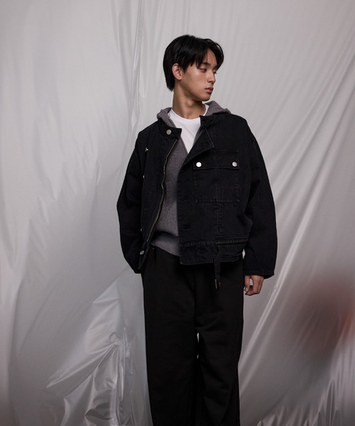 THE CLE（ザクレ）の「DOUBLE ZIP KNIT HOODIE / ダブルジップニットフーディー【ダブルジップ】【フード】 ニットパーカー カーディガン トップス メンズ（ニット/セーター・メンズ・グレー/ブラック・1/2）」の18枚目の写真