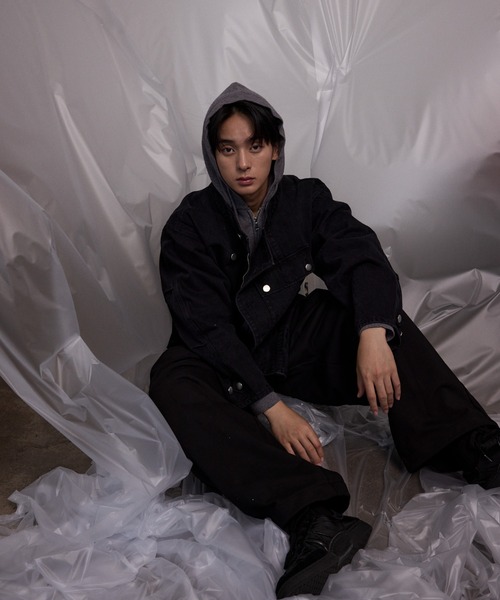 THE CLE（ザクレ）の「DOUBLE ZIP KNIT HOODIE / ダブルジップニットフーディー【ダブルジップ】【フード】 ニットパーカー カーディガン トップス メンズ（ニット/セーター・メンズ・グレー/ブラック・1/2）」の17枚目の写真