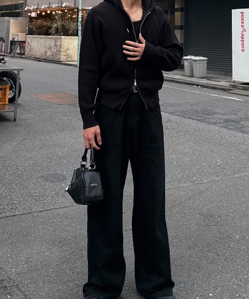 THE CLE（ザクレ）の「DOUBLE ZIP KNIT HOODIE（ニット/セーター・メンズ・グレー/ブラック・1/2）」の18枚目の写真