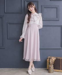 ♡美しく可愛いピンク色♡レースドレスワンピース帽子付き♡イベントにも♡ Fashion Letter ドレス バックレースアップ 結婚式ワンピース