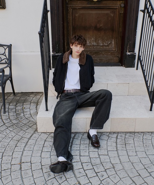 Regen Glanz（レーゲングランツ）の「collar boa blouson/襟ボアブルゾン（ブルゾン・メンズ・ブラック/ブラック系その他/チャコールグレー・SMALL/MEDIUM/LARGE）」の7枚目の写真