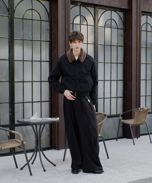 Regen Glanz（レーゲングランツ）の「collar boa blouson/襟ボアブルゾン（ブルゾン・メンズ・ブラック/ブラック系その他/チャコールグレー・SMALL/MEDIUM/LARGE）」の4枚目の写真