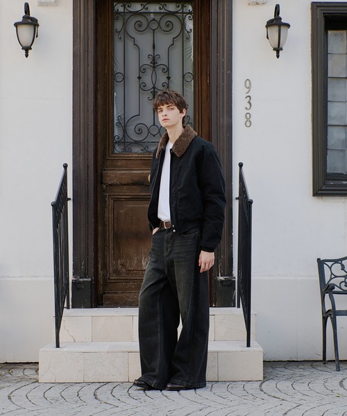 Regen Glanz（レーゲングランツ）の「collar boa blouson/襟ボアブルゾン（ブルゾン・メンズ・ブラック/ブラック系その他/チャコールグレー・SMALL/MEDIUM/LARGE）」の6枚目の写真