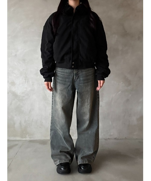 Regen Glanz collar boa blouson/襟ボアブルゾン/L Regen Glanz ブルゾン アウター collar boa blouson/襟ボアブルゾン