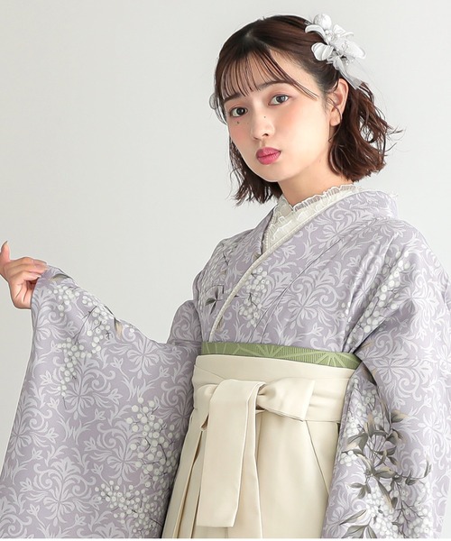 レディース袴セット 卒業式 女性 4点セット「二尺袖+袴+袴下帯＋襦袢