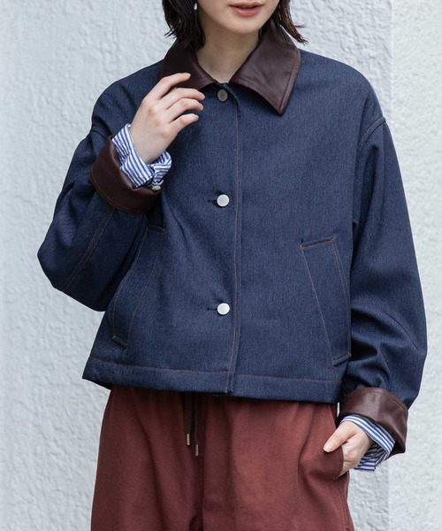 Munich（ミューニック）の「ナノコーデュロイ＆デニム×Octaショートカバーオール（カバーオール・レディース・ブラック/アイボリー/インディゴブルー/グレイッシュベージュ・S/XS）」の14枚目の写真