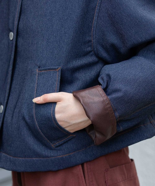 Munich（ミューニック）の「ナノコーデュロイ＆デニム×Octaショートカバーオール（カバーオール・レディース・ブラック/アイボリー/インディゴブルー/グレイッシュベージュ・S/XS）」の18枚目の写真