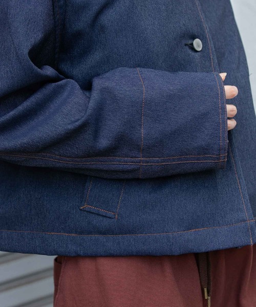 Munich（ミューニック）の「ナノコーデュロイ＆デニム×Octaショートカバーオール（カバーオール・レディース・ブラック/アイボリー/インディゴブルー/グレイッシュベージュ・S/XS）」の17枚目の写真