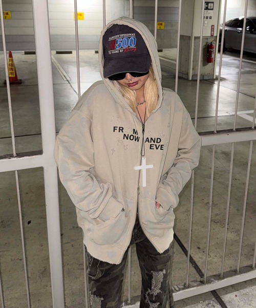 sedacle girl(セダクルガール)の「ダートラインストーンパーカー(パーカー・レディース・ブラック/ベージュ・FREE)」の17枚目の写真