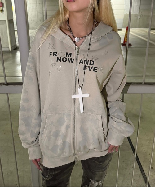 sedacle girl(セダクルガール)の「ダートラインストーンパーカー(パーカー・レディース・ブラック/ベージュ・FREE)」の18枚目の写真