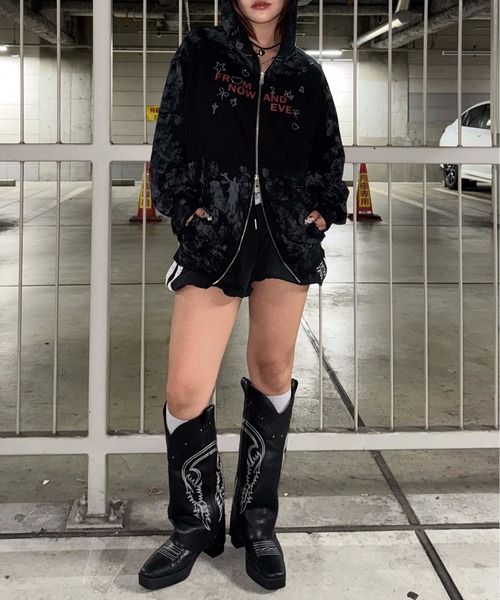 sedacle girl(セダクルガール)の「ダートラインストーンパーカー(パーカー・レディース・ブラック/ベージュ・FREE)」の14枚目の写真