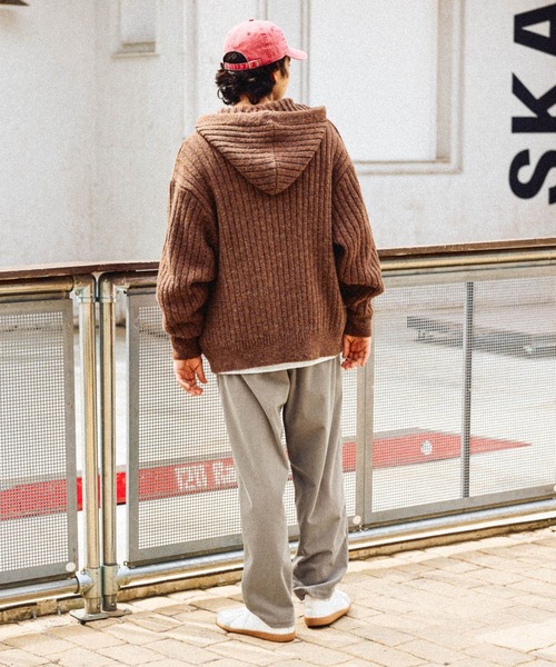 niko and...（ニコアンド）の「ワイドリブニットパーカー（パーカー・メンズ・キャメル/ネイビー・LARGE/MEDIUM）」の5枚目の写真