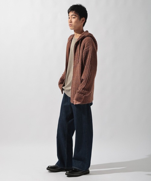 niko and...（ニコアンド）の「ワイドリブニットパーカー（パーカー・メンズ・キャメル/ネイビー・LARGE/MEDIUM）」の10枚目の写真