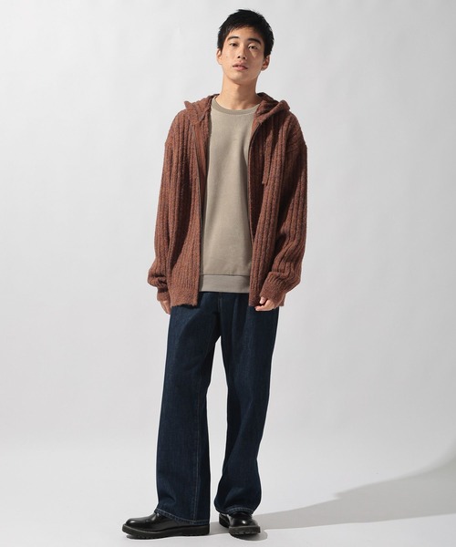 niko and...（ニコアンド）の「ワイドリブニットパーカー（パーカー・メンズ・キャメル/ネイビー・LARGE/MEDIUM）」の11枚目の写真